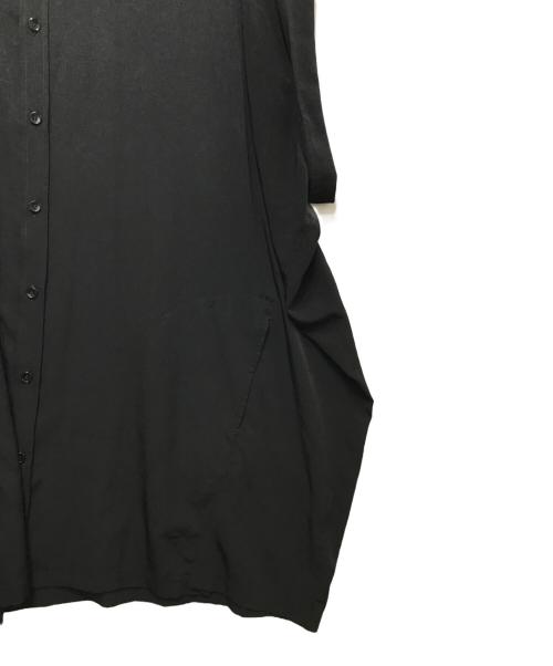 GROUND Y（グラウンドワイ）GROUND Y (グラウンドワイ) ロングドレープシャツ　GG-B04-500 ブラック サイズ:3の古着・服飾アイテム