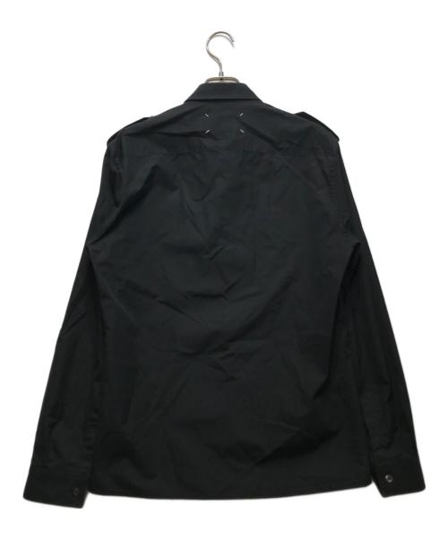Maison Margiela（メゾンマルジェラ）Maison Margiela (メゾンマルジェラ) エポレットコットンブロード比翼シャツ ブラック サイズ:38の古着・服飾アイテム