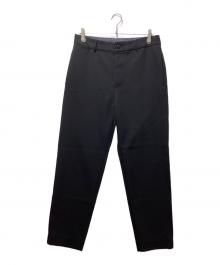 ATON（エイトン）の古着「BACK SATIN BASIC PANTS（バックサテンベーシックパンツ）PR.AG.HA.0807」｜ブラック