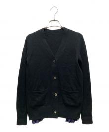 sacai（サカイ）の古着「プリーツ ドッキング Vネックカーディガン」｜ブラック