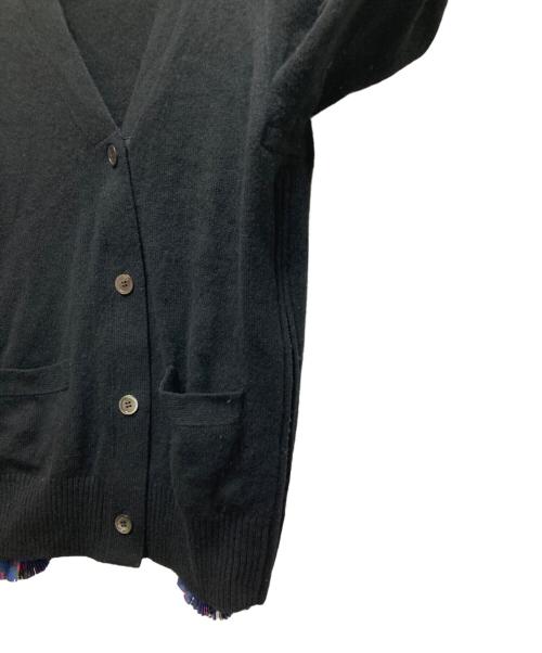 sacai（サカイ）sacai (サカイ) プリーツ ドッキング Vネックカーディガン ブラック サイズ:1の古着・服飾アイテム