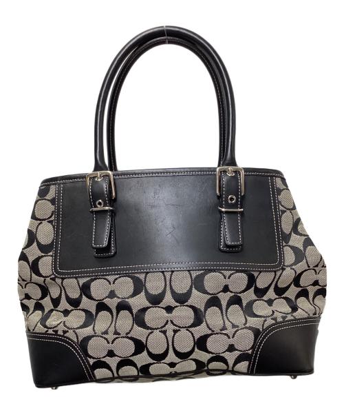 COACH（コーチ）COACH (コーチ) シグネチャーキャンバストートバッグ6366 ブラックの古着・服飾アイテム