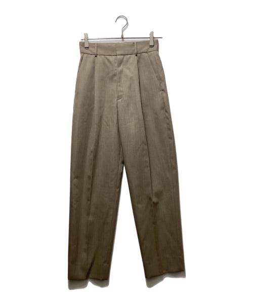 ATON（エイトン）ATON (エイトン) WOOL GABARDINE（ウールギャバジン）| テーパードタックパンツ PRAGSW0808 / スラックス ブラウン サイズ:01の古着・服飾アイテム