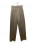 ATON（エイトン）の古着「WOOL GABARDINE（ウールギャバジン）| テーパードタックパンツ PRAGSW0808 / スラックス」｜ブラウン