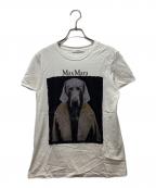 MaxMaraマックスマーラ）の古着「26AW ワイマラナー ドッグプリント コットンジャージーTシャツ 2319410831 679 / 表参道店＆オンライン限定 開店記念Tシャツ」｜ホワイト