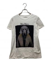 MaxMara（マックスマーラ）の古着「26AW ワイマラナー ドッグプリント コットンジャージーTシャツ 2319410831 679 / 表参道店＆オンライン限定 開店記念Tシャツ」｜ホワイト