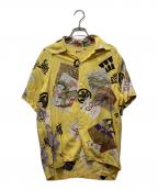 Sun Surfサンサーフ）の古着「Kabuki Design Aloha Shirt（カブキデザインアロハシャツ） / 半袖和柄シャツ」｜イエロー
