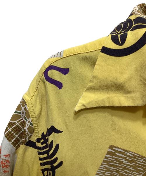 Sun Surf（サンサーフ）Sun Surf (サンサーフ) Kabuki Design Aloha Shirt（カブキデザインアロハシャツ） / 半袖和柄シャツ イエロー サイズ:Mの古着・服飾アイテム