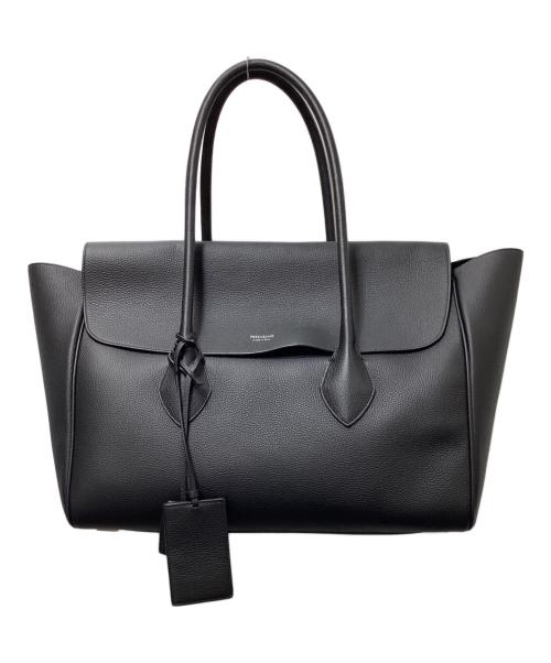 Ferragamo（フェラガモ）Ferragamo (フェラガモ) EAST WEST TOTE BAG （イーストウエストトートバッグ）/ カーフスキン フラップトートバッグ ブラックの古着・服飾アイテム