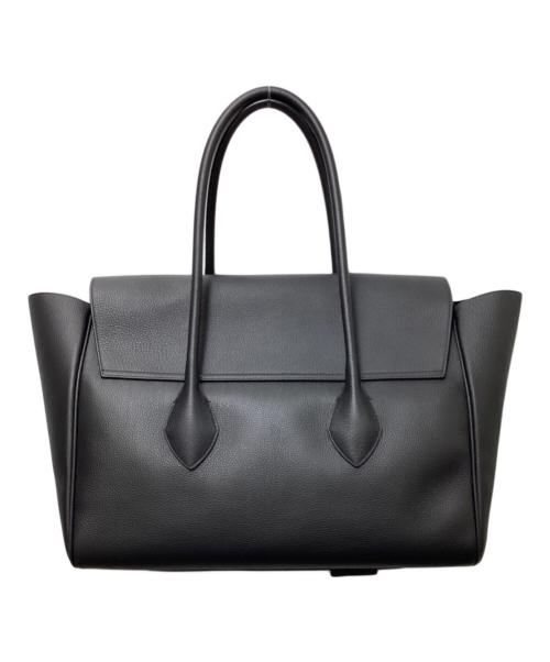 Ferragamo（フェラガモ）Ferragamo (フェラガモ) EAST WEST TOTE BAG （イーストウエストトートバッグ）/ カーフスキン フラップトートバッグ ブラックの古着・服飾アイテム