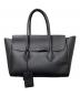 Ferragamo（フェラガモ）の古着「EAST WEST TOTE BAG （イーストウエストトートバッグ）/ カーフスキン フラップトートバッグ」｜ブラック