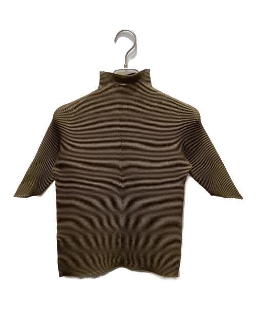 ISSEY MIYAKE（イッセイミヤケ）ISSEY MIYAKE (イッセイミヤケ) プリーツブラウス カーキ サイズ:3の古着・服飾アイテム