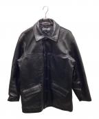 Schott×nano・universeショット×ナノ・ユニバース）の古着「別注 LEATHER CAR COAT/  26SS」｜ブラック