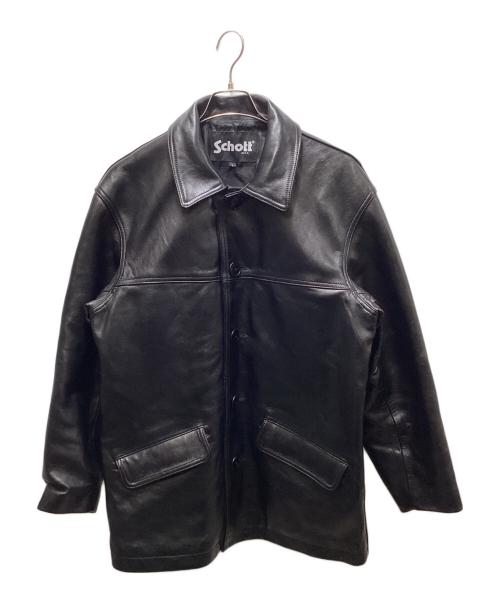 Schott（ショット）Schott (ショット) nano・universe (ナノ・ユニバース) 別注 LEATHER CAR COAT/  26SS ブラック サイズ:Lの古着・服飾アイテム