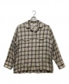 Pilgrim Surf+Supplyピルグリム サーフサプライ）の古着「Vincent Melange Ombre Shirt(ビンセントメラーンジュオンブレシャツ)　」｜ベージュ