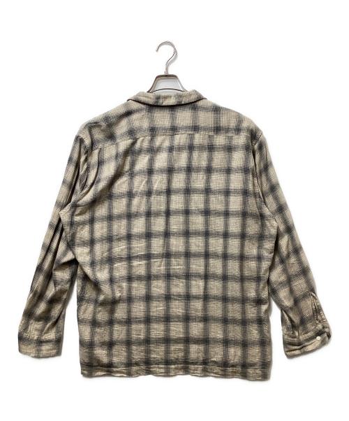 Pilgrim Surf+Supply（ピルグリム サーフサプライ）PILGRIM SURF+SUPPLY (ピルグリム サーフサプライ) Vincent Melange Ombre Shirt(ビンセントメラーンジュオンブレシャツ)　 ベージュ サイズ:XLの古着・服飾アイテム