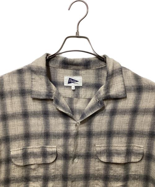 Pilgrim Surf+Supply（ピルグリム サーフサプライ）PILGRIM SURF+SUPPLY (ピルグリム サーフサプライ) Vincent Melange Ombre Shirt(ビンセントメラーンジュオンブレシャツ)　 ベージュ サイズ:XLの古着・服飾アイテム