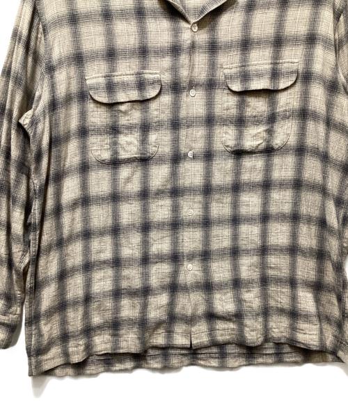 Pilgrim Surf+Supply（ピルグリム サーフサプライ）PILGRIM SURF+SUPPLY (ピルグリム サーフサプライ) Vincent Melange Ombre Shirt(ビンセントメラーンジュオンブレシャツ)　 ベージュ サイズ:XLの古着・服飾アイテム