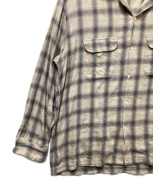 Pilgrim Surf+Supply（ピルグリム サーフサプライ）PILGRIM SURF+SUPPLY (ピルグリム サーフサプライ) Vincent Melange Ombre Shirt(ビンセントメラーンジュオンブレシャツ)　 ベージュ サイズ:XLの古着・服飾アイテム