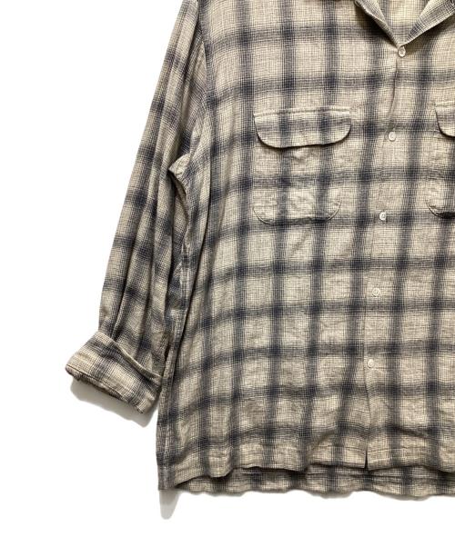 Pilgrim Surf+Supply（ピルグリム サーフサプライ）PILGRIM SURF+SUPPLY (ピルグリム サーフサプライ) Vincent Melange Ombre Shirt(ビンセントメラーンジュオンブレシャツ)　 ベージュ サイズ:XLの古着・服飾アイテム
