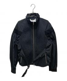 3.1 phillip lim（スリーワンフィリップリム）の古着「RECYCLED TECH POLY JACKET W SMOCKING(リサイクルドテックポリジャケットダブルスモーキング)　」｜ブラック