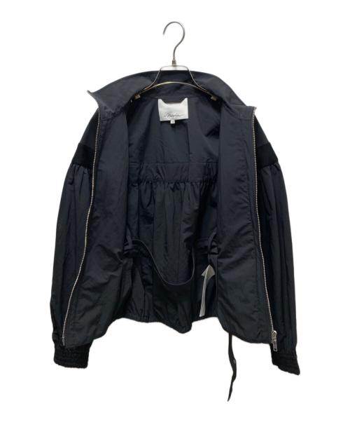 3.1 phillip lim（スリーワンフィリップリム）3.1 phillip lim (スリーワンフィリップリム) RECYCLED TECH POLY JACKET W SMOCKING(リサイクルドテックポリジャケットダブルスモーキング)　 ブラック サイズ:XSの古着・服飾アイテム
