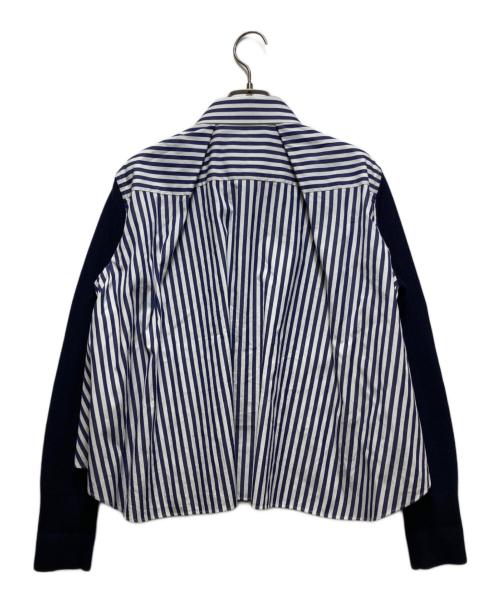 sacai（サカイ）sacai (サカイ) Cotton Poplin x Knit Pullover/コットンポプリンニットプルオーバー ブルー サイズ:1の古着・服飾アイテム