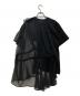 sacai (サカイ) シフォン切替 フロントプリント レイヤードカットソー ブラック サイズ:2：20000円