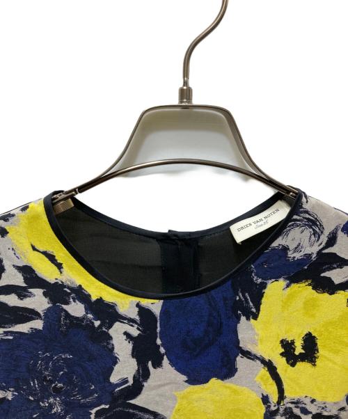 DRIES VAN NOTEN（ドリスヴァンノッテン）DRIES VAN NOTEN (ドリスヴァンノッテン) フラワープリント シルクブラウス 42-158-10-096257 ブラック サイズ:実寸参照の古着・服飾アイテム