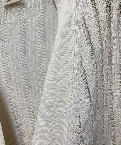 HERMES（エルメス）HERMES (エルメス) リボンタイ クロップドカーディガン ホワイト サイズ:XSの古着・服飾アイテム