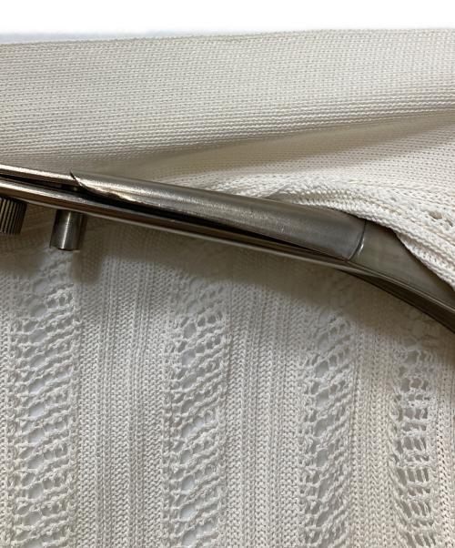 HERMES（エルメス）HERMES (エルメス) リボンタイ クロップドカーディガン ホワイト サイズ:XSの古着・服飾アイテム