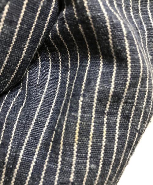 kiton（キートン）kiton (キートン) リネン×シルク ストライプ テーラードジャケット ネイビー サイズ:40の古着・服飾アイテム