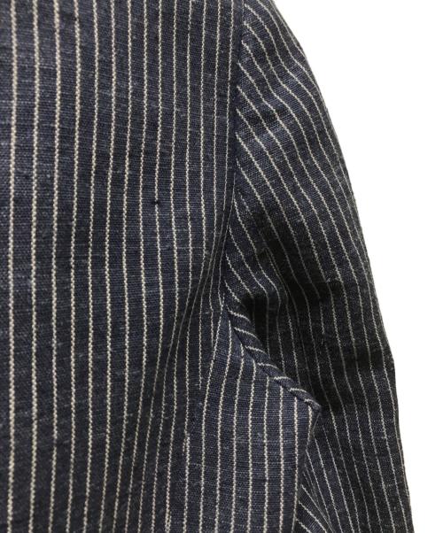 kiton（キートン）kiton (キートン) リネン×シルク ストライプ テーラードジャケット ネイビー サイズ:40の古着・服飾アイテム