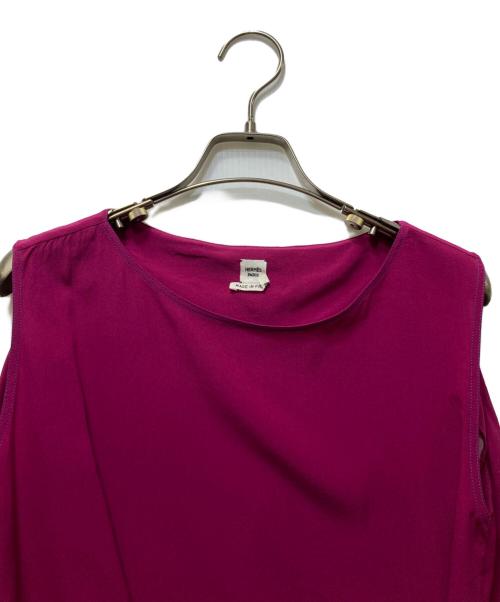 HERMES（エルメス）HERMES (エルメス) シルクノースリーブブラウス ショッキングピンク サイズ:34の古着・服飾アイテム