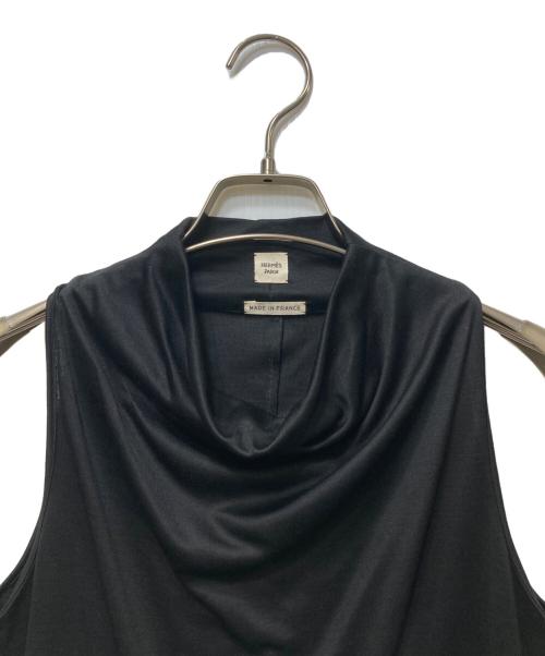 HERMES（エルメス）HERMES (エルメス) シルク ハイネックノースリーブブラウス ブラック サイズ:34の古着・服飾アイテム