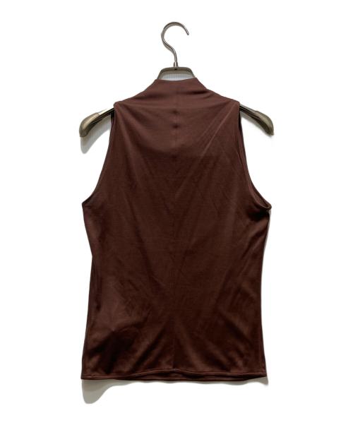 HERMES（エルメス）HERMES (エルメス) シルク ハイネックノースリーブブラウス ブラウン サイズ:34の古着・服飾アイテム