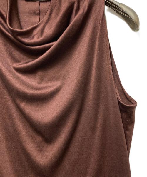 HERMES（エルメス）HERMES (エルメス) シルク ハイネックノースリーブブラウス ブラウン サイズ:34の古着・服飾アイテム