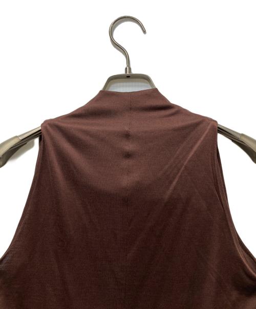 HERMES（エルメス）HERMES (エルメス) シルク ハイネックノースリーブブラウス ブラウン サイズ:34の古着・服飾アイテム