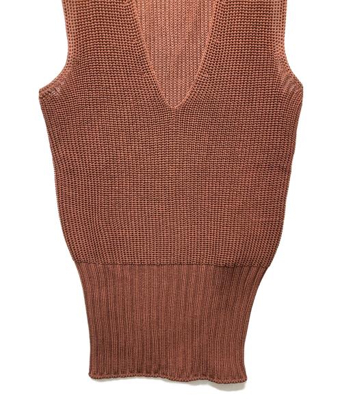 HERMES（エルメス）HERMES (エルメス) Vネックニットベスト ブラウン サイズ:34の古着・服飾アイテム