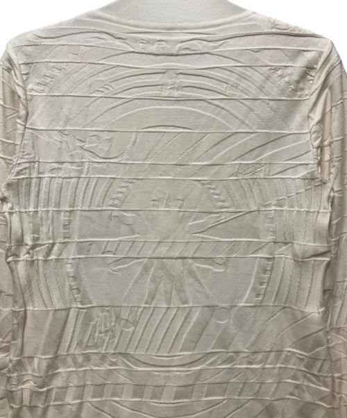 HERMES（エルメス）HERMES (エルメス) シルク混 ジャガード クルーネックカーディガン アイボリー サイズ:38の古着・服飾アイテム