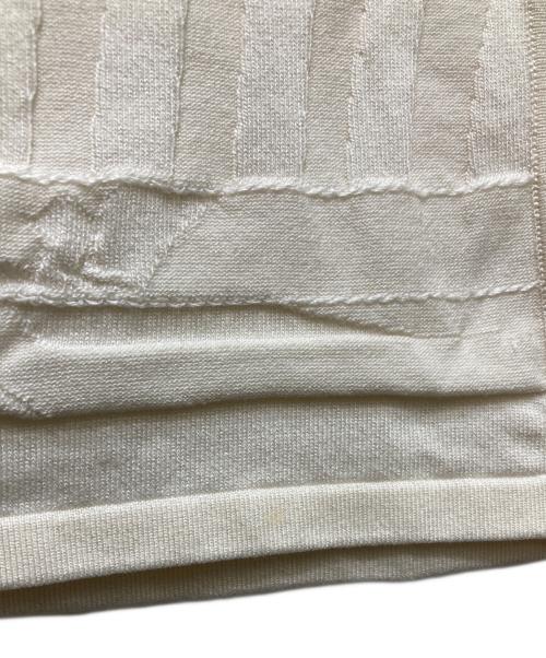 HERMES（エルメス）HERMES (エルメス) シルク混 ジャガード クルーネックカーディガン アイボリー サイズ:38の古着・服飾アイテム