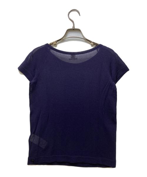HERMES（エルメス）HERMES (エルメス) シルク混 ショートスリーブニット パープル サイズ:34の古着・服飾アイテム