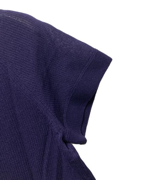 HERMES（エルメス）HERMES (エルメス) シルク混 ショートスリーブニット パープル サイズ:34の古着・服飾アイテム