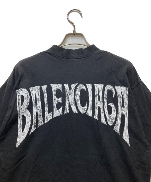 BALENCIAGA（バレンシアガ）BALENCIAGA (バレンシアガ) HAND DRAWN TSHIRT / バックプリント モックネックTシャツ ブラック サイズ:XSの古着・服飾アイテム