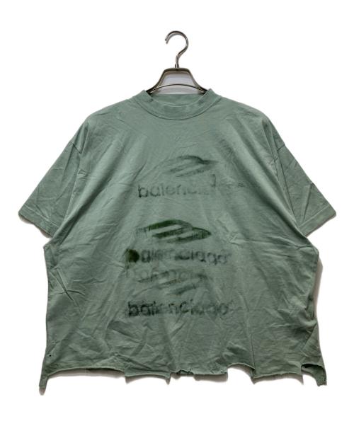 BALENCIAGA（バレンシアガ）BALENCIAGA (バレンシアガ) DIY Imprint Cropped T-Shirt/ インプリントクロップドティシャツ グリーン サイズ:2の古着・服飾アイテム