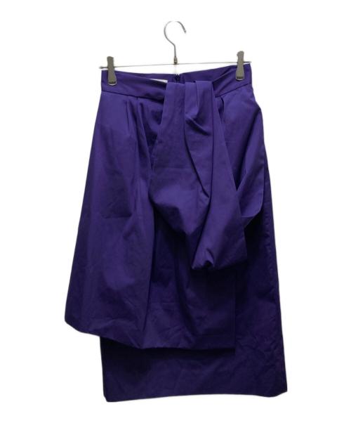 DRIES VAN NOTEN（ドリスヴァンノッテン）DRIES VAN NOTEN (ドリスヴァンノッテン) デザインスカート パープル サイズ:36の古着・服飾アイテム
