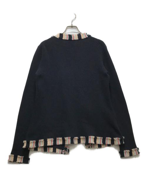 CHANEL（シャネル）CHANEL (シャネル) カシミヤ オープンフロント カーディガン　P22557V01456 ネイビー サイズ:42の古着・服飾アイテム