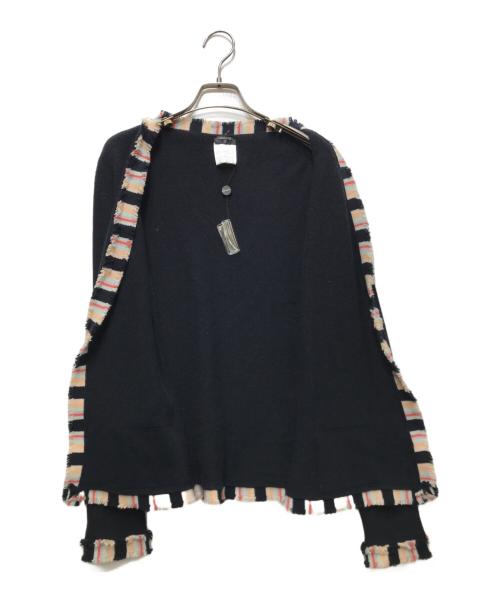 CHANEL（シャネル）CHANEL (シャネル) カシミヤ オープンフロント カーディガン　P22557V01456 ネイビー サイズ:42の古着・服飾アイテム