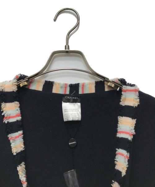 CHANEL（シャネル）CHANEL (シャネル) カシミヤ オープンフロント カーディガン　P22557V01456 ネイビー サイズ:42の古着・服飾アイテム