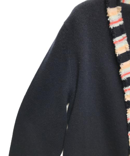 CHANEL（シャネル）CHANEL (シャネル) カシミヤ オープンフロント カーディガン　P22557V01456 ネイビー サイズ:42の古着・服飾アイテム